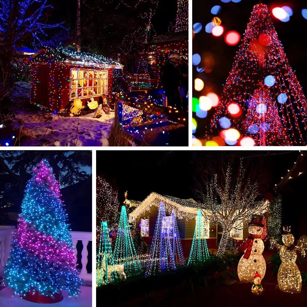 Slimme Kerstverlichting met Bluetooth & App – Waterproof LED Lichtsnoer voor Binnen & Buiten – USB RGBIC – 2M tot 40M – Feest, Tuin, Kerstboom, Bruiloft