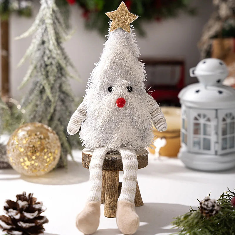 Kerst knuffel kerstboom pop langbenig pluche ornament