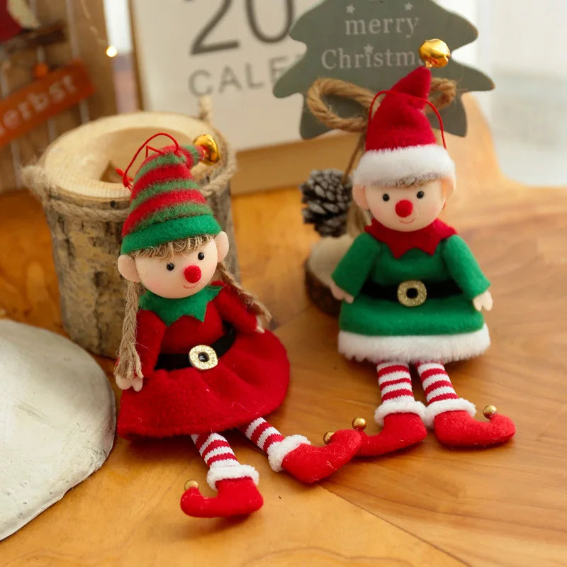 Kerst pop elf pluche decoratie voor boom en feestelijke aankleding