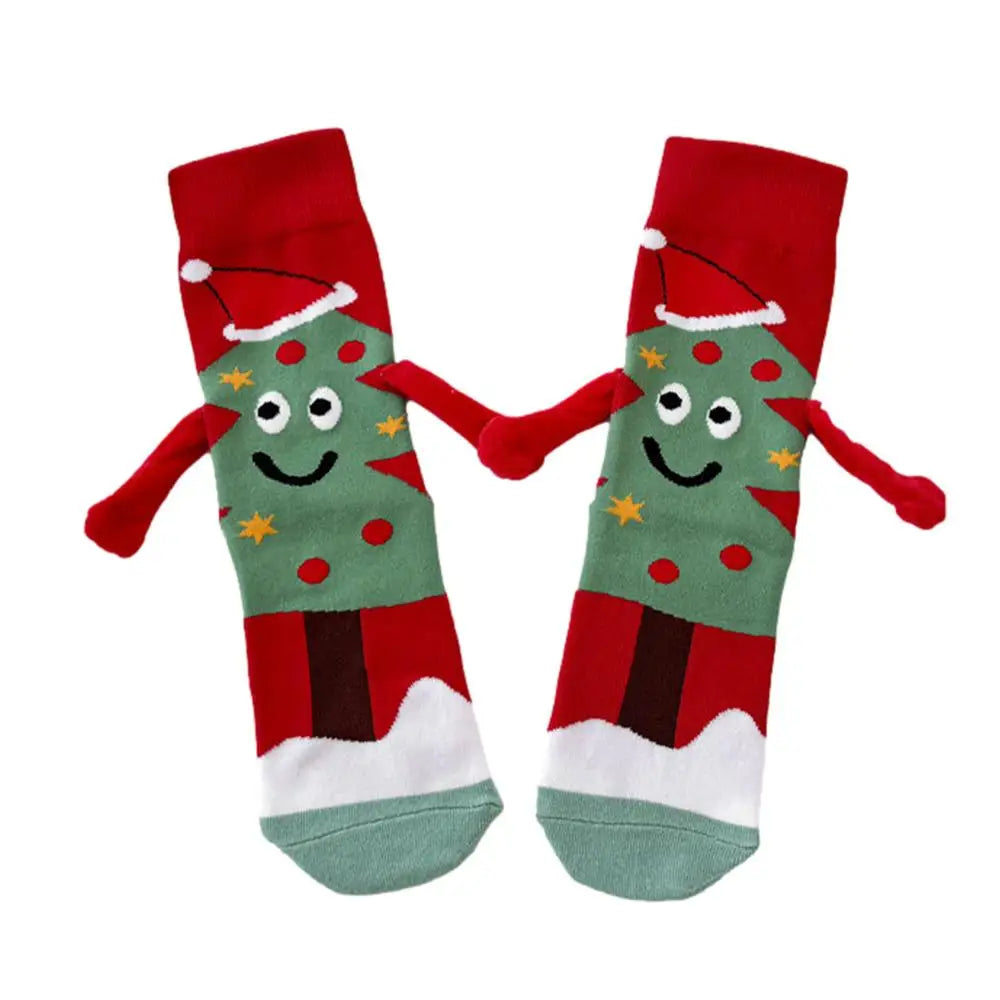 Kerstsok met magneet – creatieve kerstboom en kerstman sokken cadeau