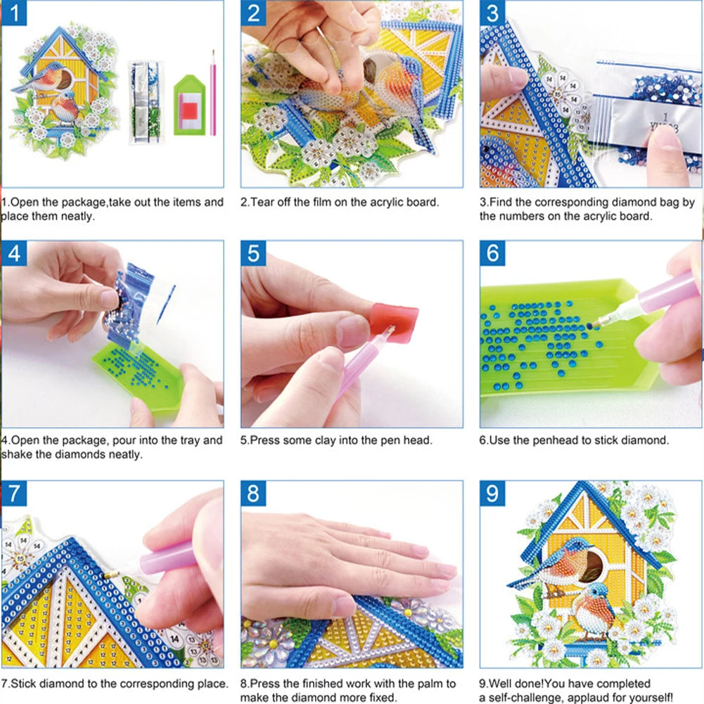 Diamond Painting Hangend Ornament Kerst Krans – Kerstdecoratie met Steentjes – Uniek Cadeau - GJ236
