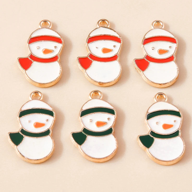 Kersthanger voor ketting of armband sneeuwpop emaille bedels 20 stuks