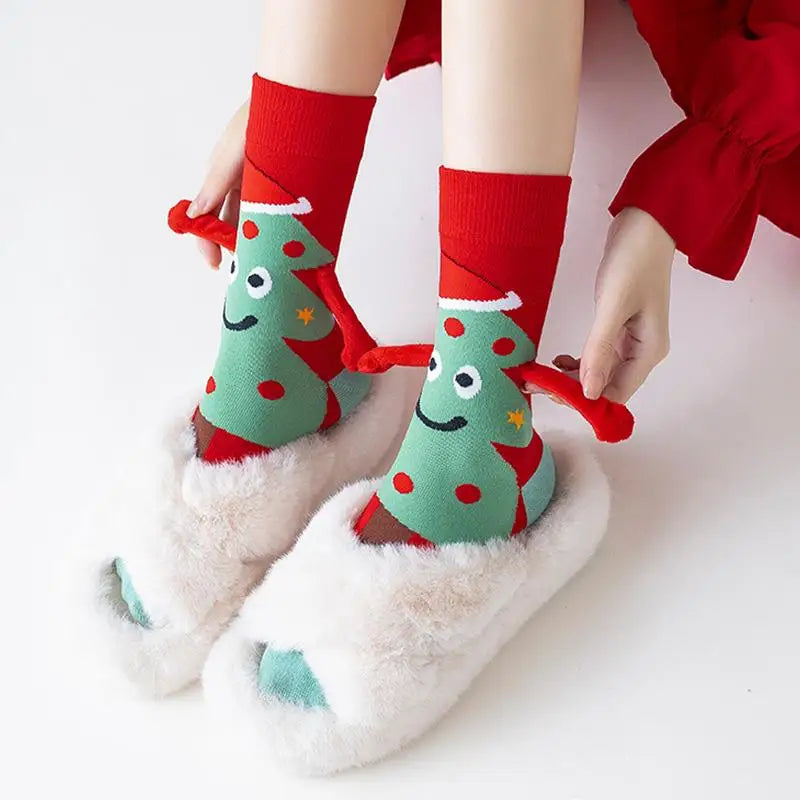 Kerstsok met magneet – creatieve kerstboom en kerstman sokken cadeau