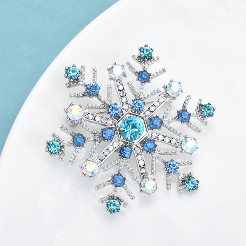 Broche Kerst | Blauwe Sneeuwvlok Speld voor Feest en Winterstijl