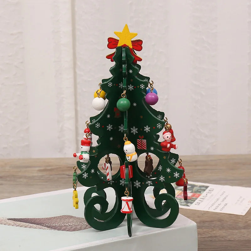 Opvouwbare Kerstboom – Houten DIY Kerstdecoratie voor Kinderen 19x14cm