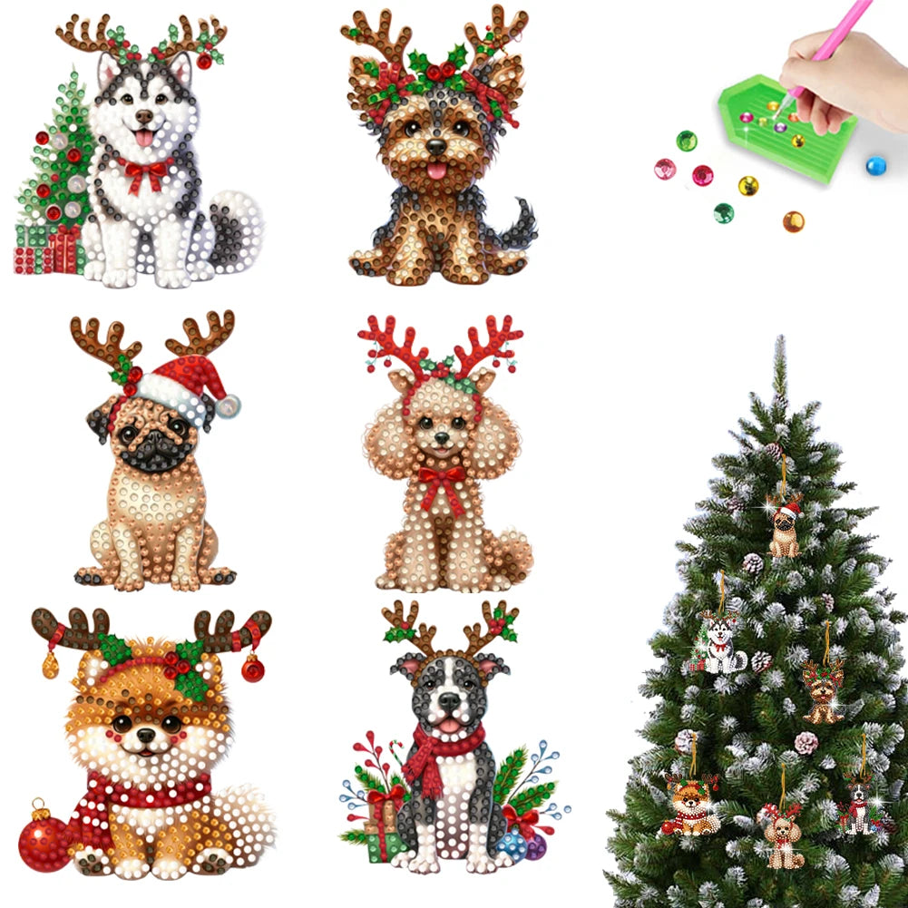 Diamond Painting Kersthanger set acryl kerstdecoratie met strass steentjes - BD041