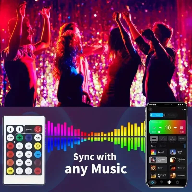 Slimme Kerstverlichting – RGBIC LED Lichtslang 5V USB | 5M/10M/20M | App & Afstandsbediening | IP65 Waterdicht | Droomkleuren