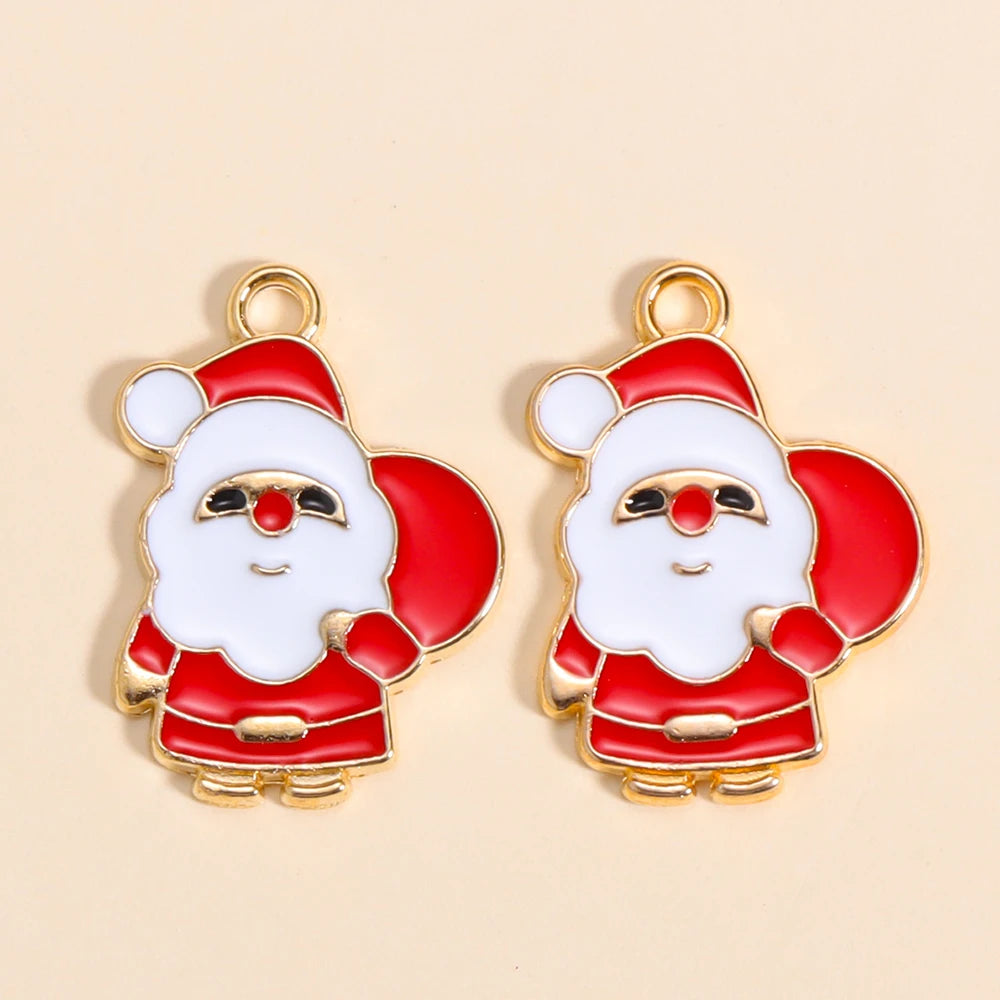 Kerst hanger Kerstman & Gingerbread set voor sieraden en decoratie - 10 stuks
