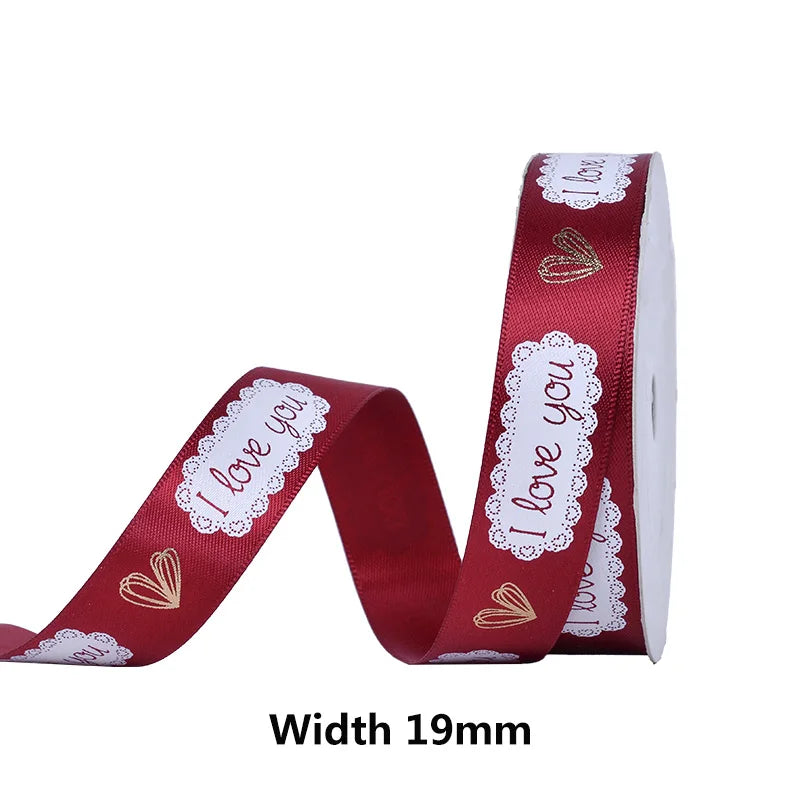 Kerst cadeau lint goud hartjes print – 10 yards luxe feestelijk lint