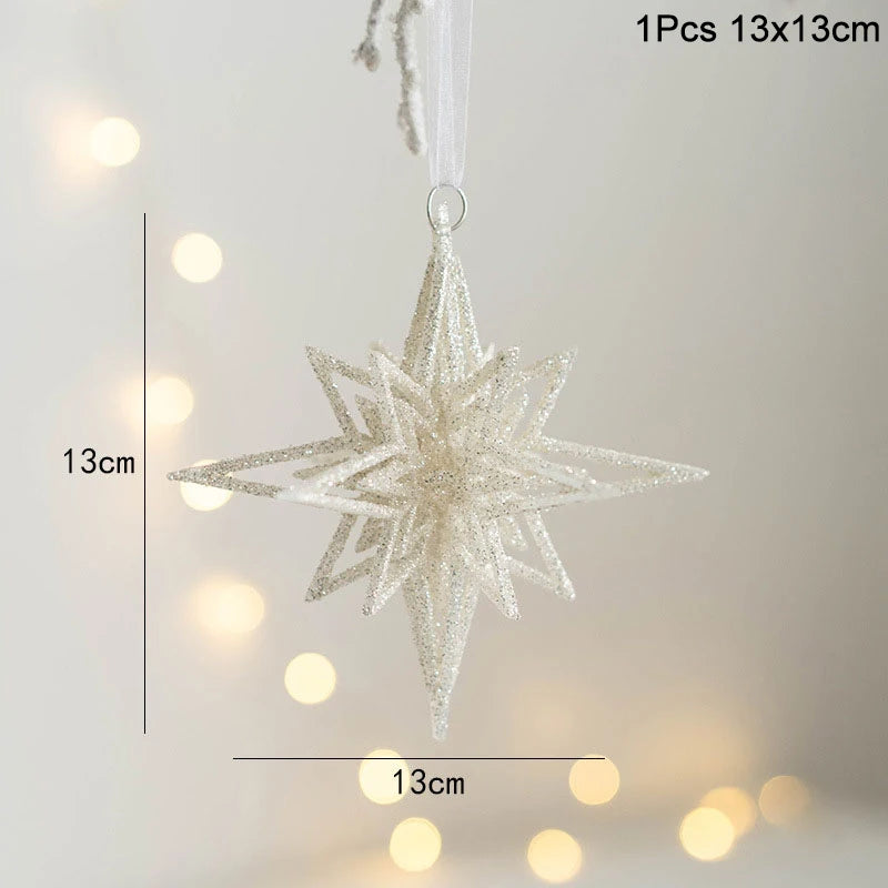 Kerstboom ornament sneeuwvlok engel hert hangdecoratie voor feestdagen