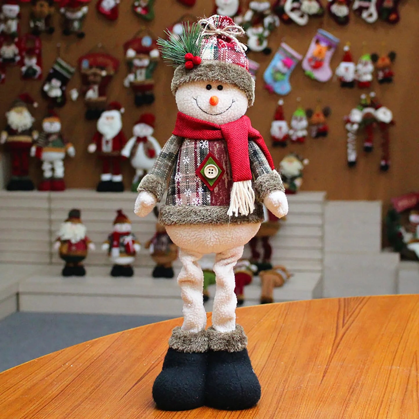 Kerst pop rendier sneeuwpop en kerstman decoratie set