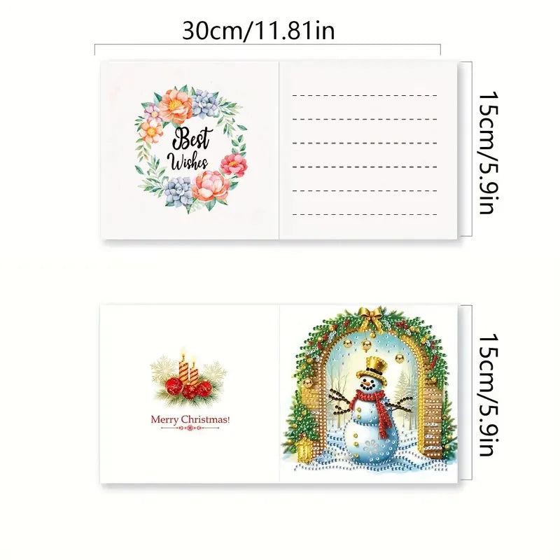Diamond Painting Kerstkaarten - Set van 12
