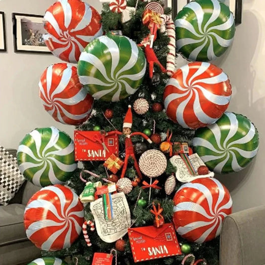 Opblaasbare kerst snoepstok en lolly folieballonnen set – feestdecoratie