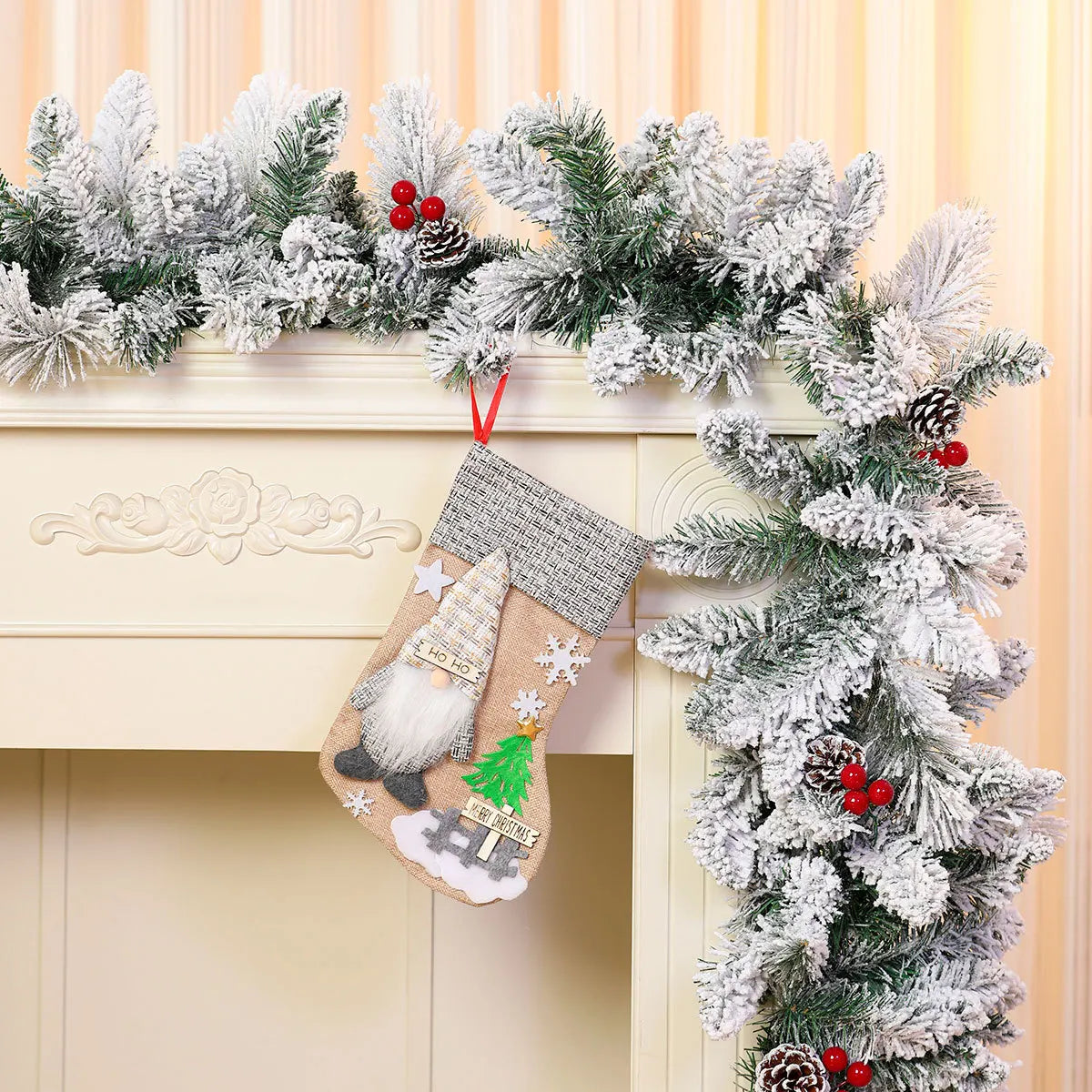Kerstsok met Grote Capaciteit en Kerstman Pop – Sfeervolle Decoratie