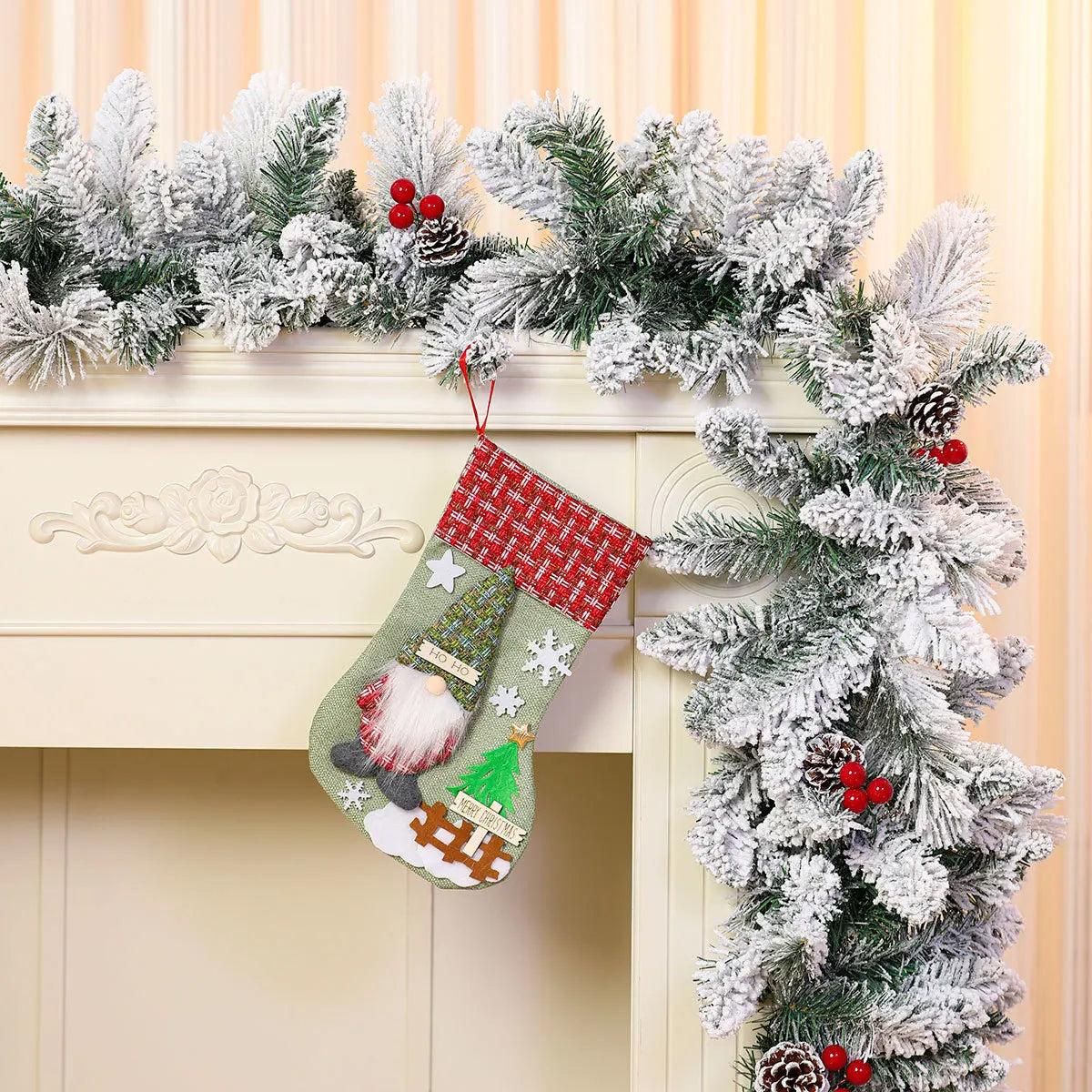 Kerstsok met Grote Capaciteit en Kerstman Pop – Sfeervolle Decoratie