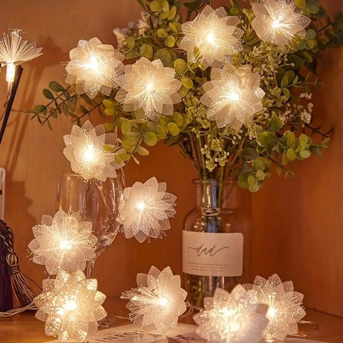 Kerst LED bloemenlamp met optische vezels en sprookjesachtig design