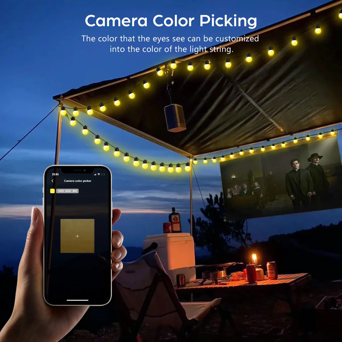 Slimme Kerstverlichting – 10M Bluetooth LED Slinger met 50 Kleurrijke Lampjes, IP44 Waterdicht, USB, Met Muziek & App-bediening