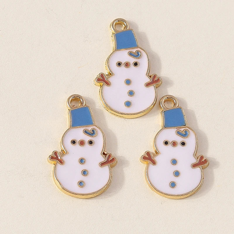 Kersthanger voor ketting of armband sneeuwpop emaille bedels 20 stuks