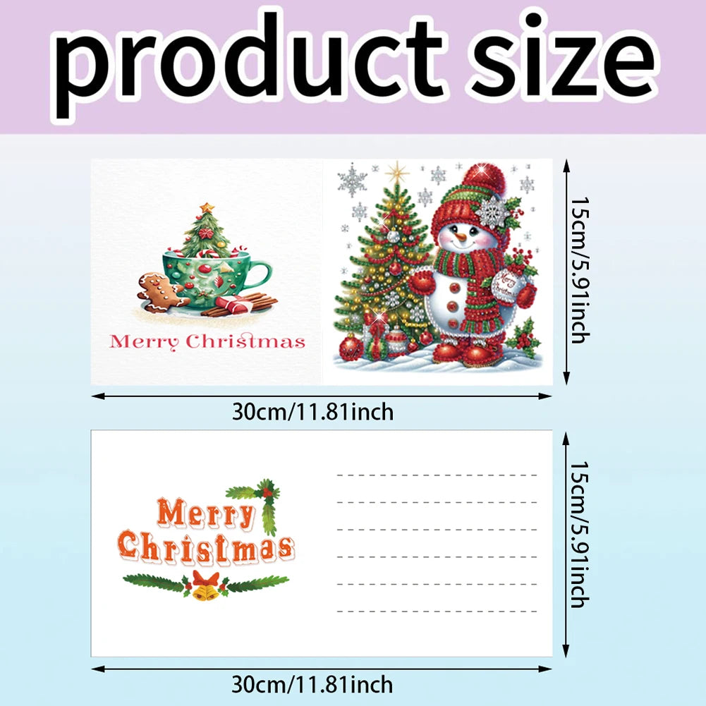 Diamond Painting Kerstkaarten dieren set – 12 luxe kerstkaarten maken