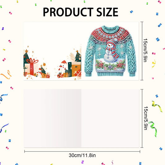 Diamond Painting Kerstkaarten set - Sweater Thema Wenskaarten 12 stuks