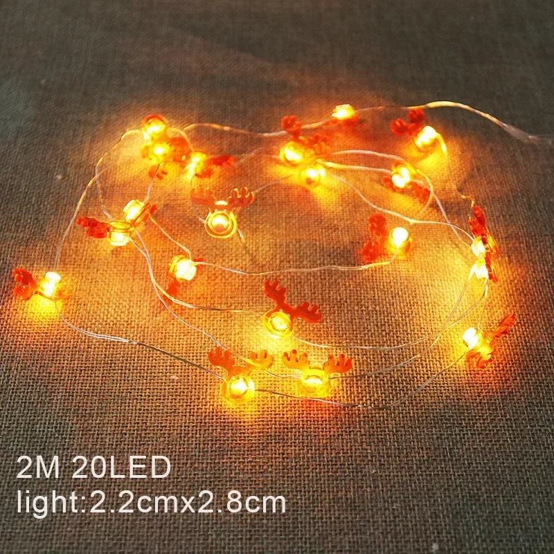 Verlichte Kerst slinger met Kerstman en Sneeuwpop LED lichtsnoer voor feestelijke decoratie