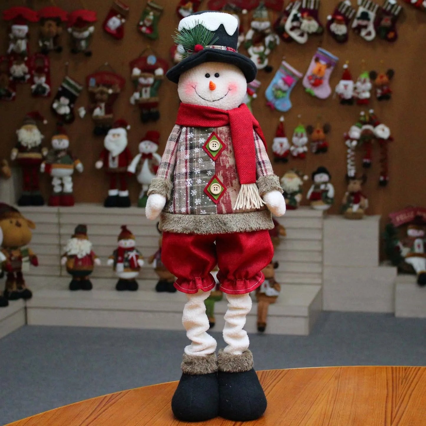 Kerst pop rendier sneeuwpop en kerstman decoratie set