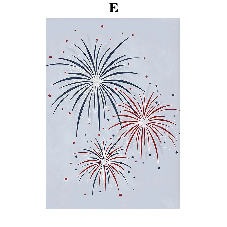 Kerst schilderij vuurwerk kerstboom feestelijke wanddecoratie canvas