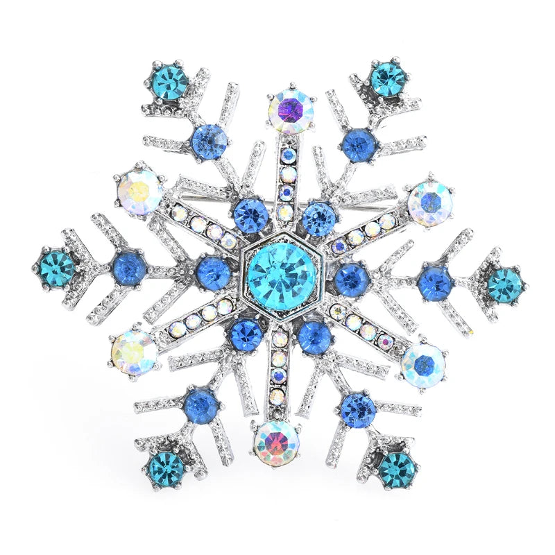 Broche Kerst | Blauwe Sneeuwvlok Speld voor Feest en Winterstijl