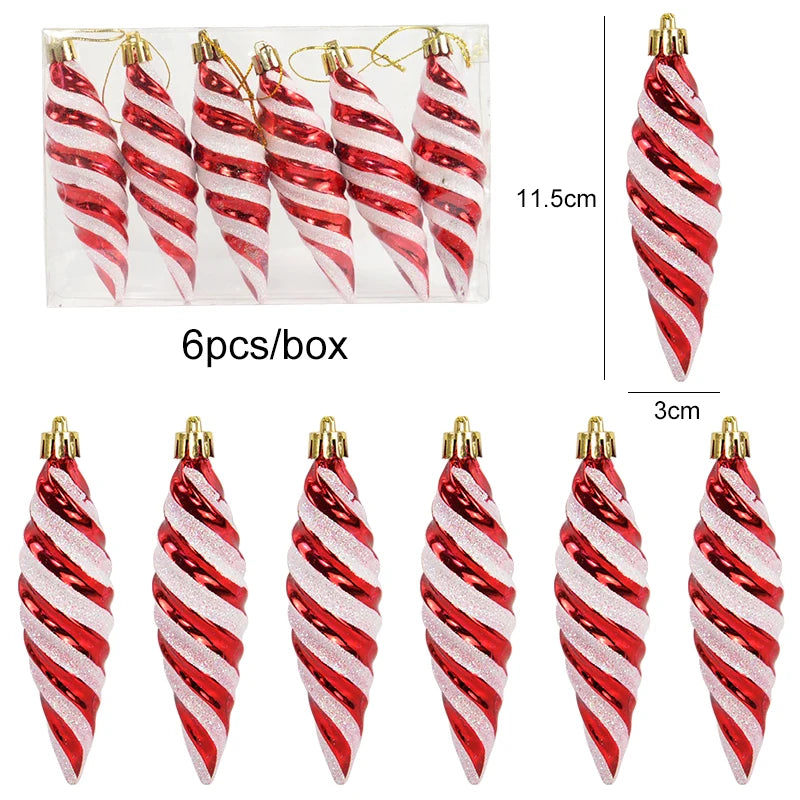 Kerstboom ornament set rood ster sneeuwvlok kerstballen decoratie - 6 stuks