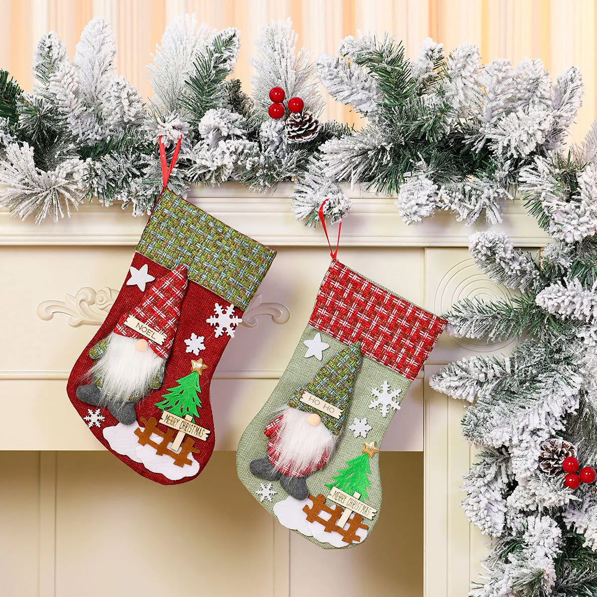Kerstsok met Grote Capaciteit en Kerstman Pop – Sfeervolle Decoratie
