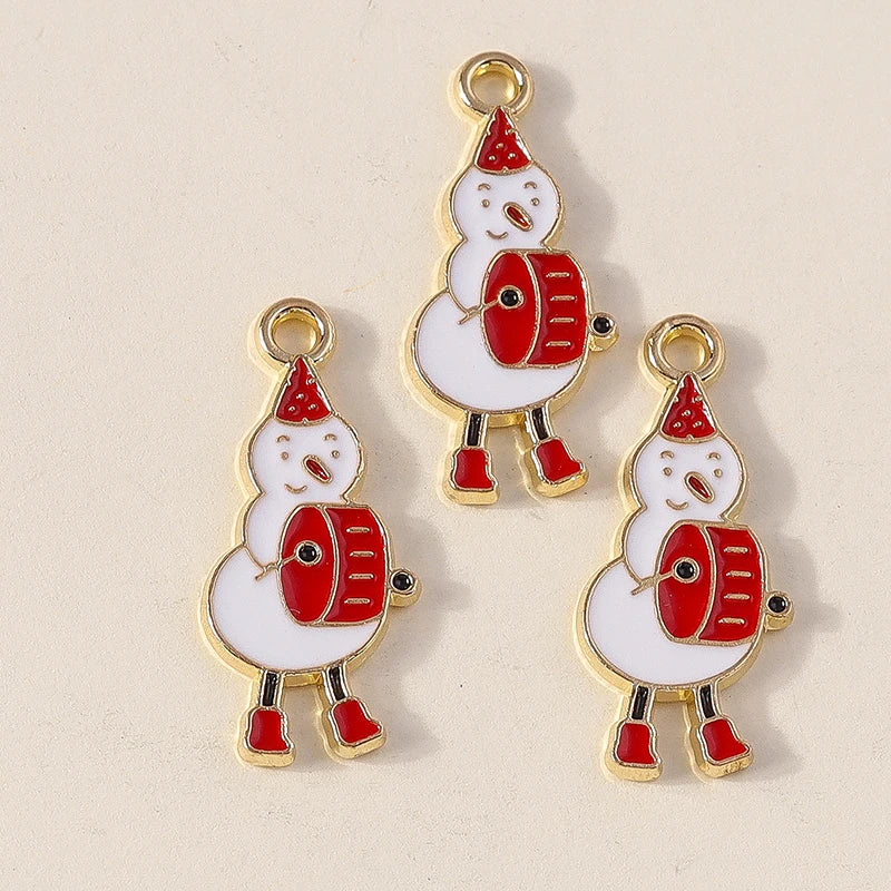 Kersthanger voor ketting of armband sneeuwpop emaille bedels 20 stuks