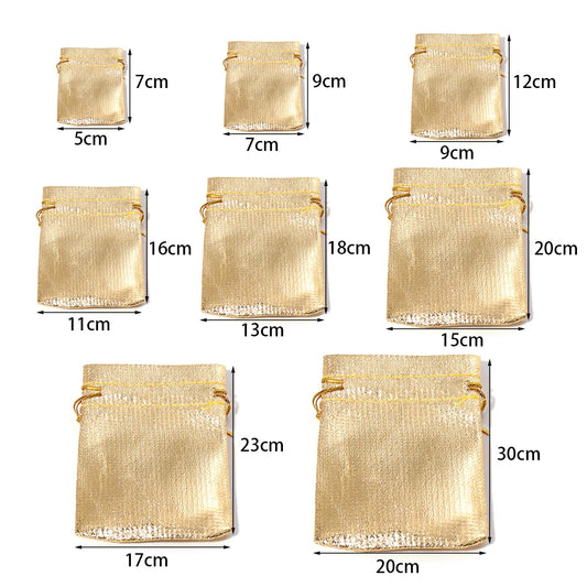 Kerst cadeau verpakking – Luxe goud en zilver geschenkzakjes met trekkoord