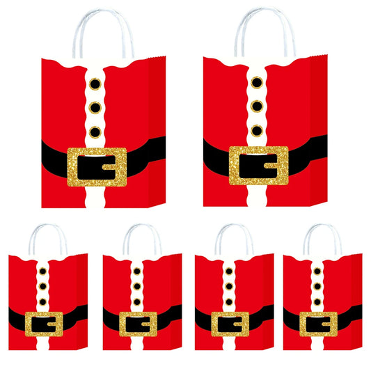 Kerst cadeauverpakking rode kerstman papieren tassen voor feest en geschenken