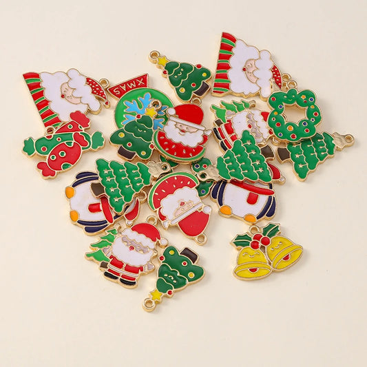 Kersthanger voor ketting of armband – set van 20 vrolijke kerstbedels