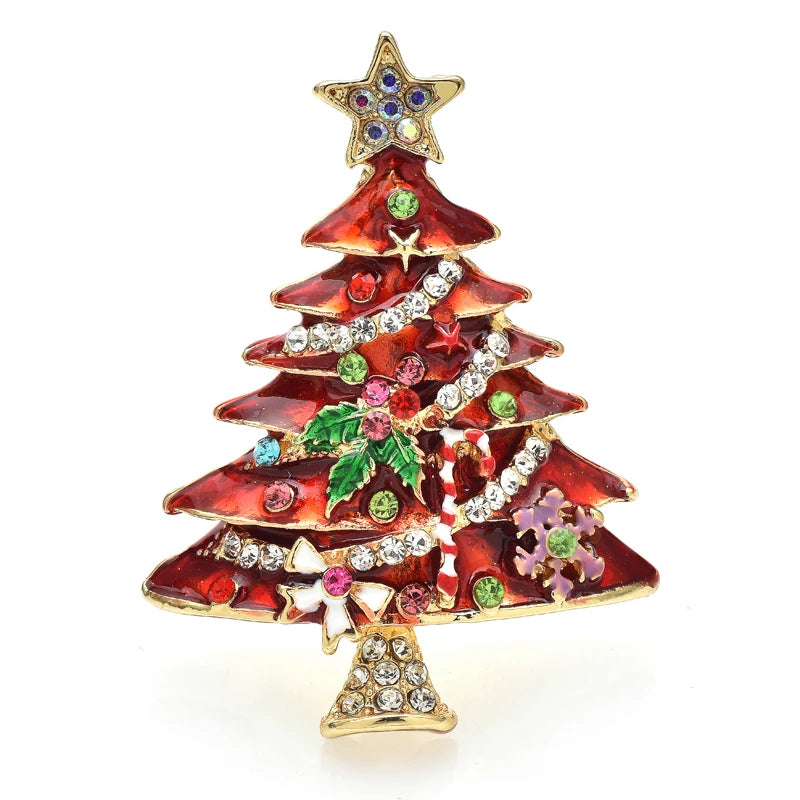 Broche kerstboom emaille – feestelijke speld voor dames en heren