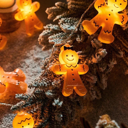 Gingerbread Man Kerstverlichting – 1,5m Slinger met Warm Lichtjes | Sfeervolle Decoratie voor Kerstboom, Huis & Feest