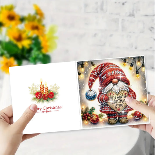 Diamond Painting Kerstkaarten set - 6 Stuks - Kerstgroeten en Wensen