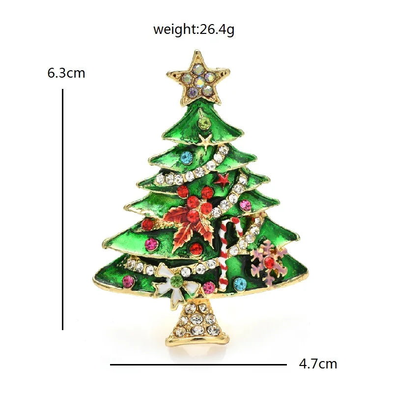 Broche kerstboom emaille – feestelijke speld voor dames en heren