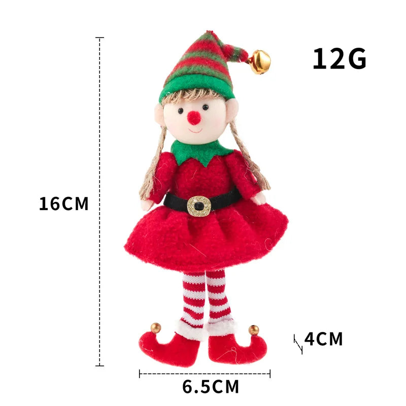 Kerst pop elf pluche decoratie voor boom en feestelijke aankleding