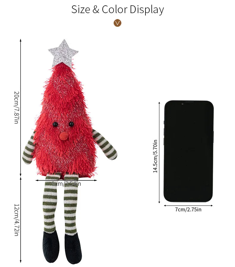 Kerst knuffel kerstboom pop langbenig pluche ornament