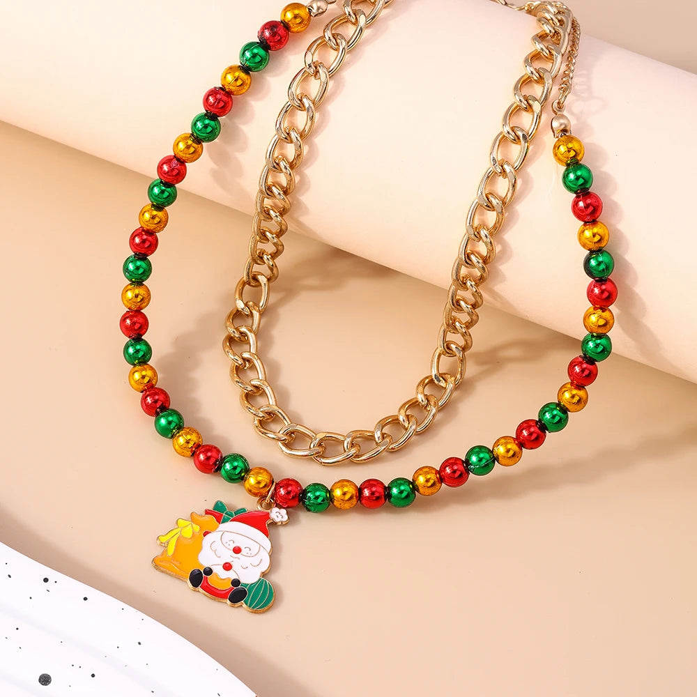 Kerst ketting met kralen – feestelijke choker voor dames en meisjes - diverse varianten