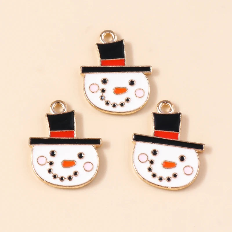 Kersthanger voor ketting of armband sneeuwpop emaille bedels 20 stuks