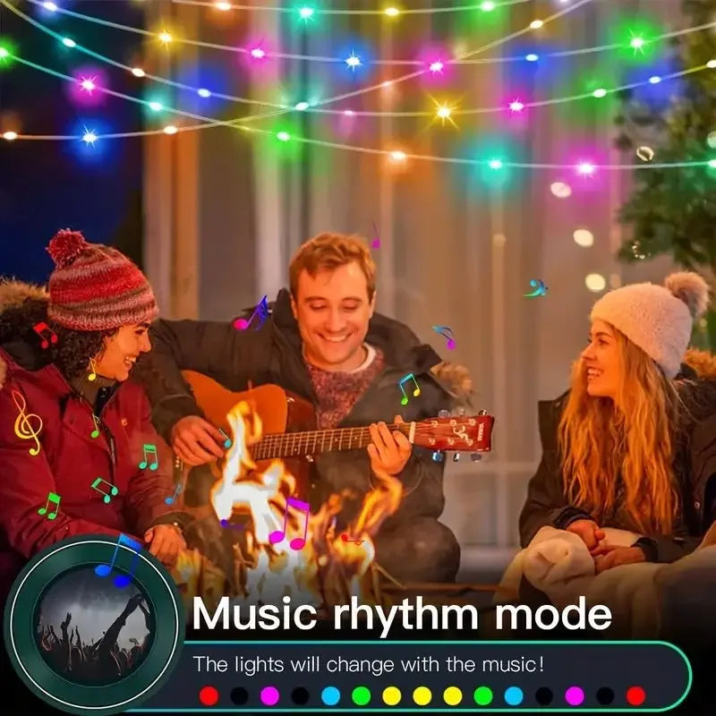 Slimme Kerstverlichting – RGBIC LED Lichtslang 5V USB | 5M/10M/20M | App & Afstandsbediening | IP65 Waterdicht | Droomkleuren