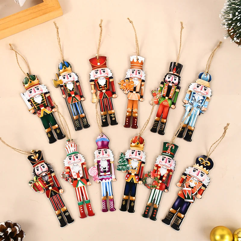 Set kersthangers houten notenkraker ornamenten voor kerstboom decoratie