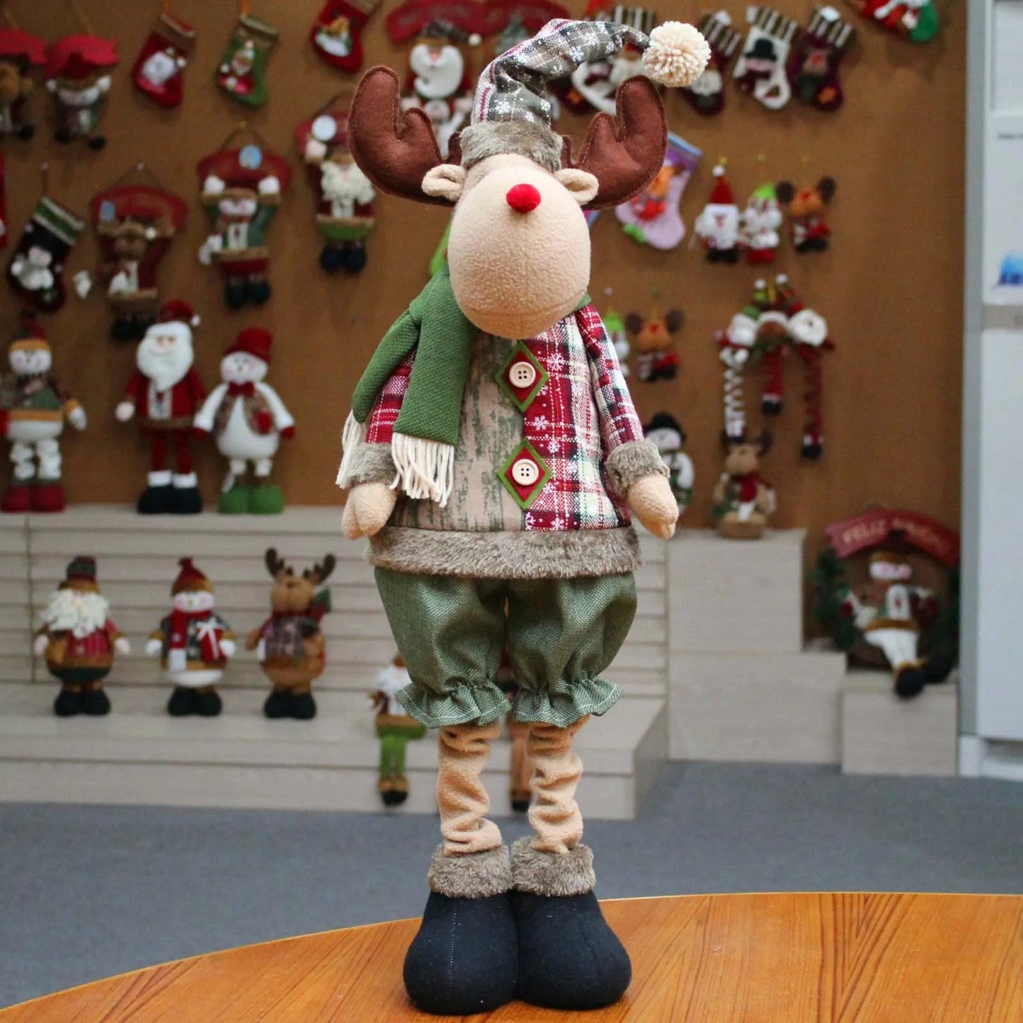Kerst pop rendier sneeuwpop en kerstman decoratie set
