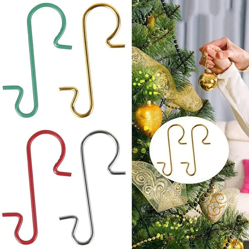 Kerstbal haakjes S-vormig metaal – 100 stuks voor boomdecoratie