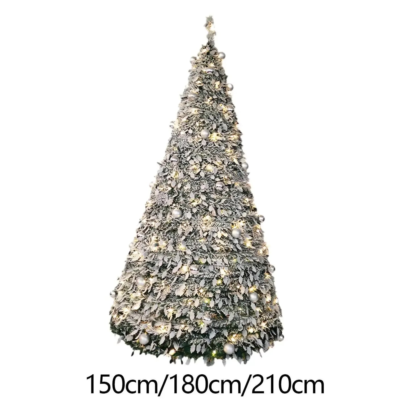 Opvouwbare Kerstboom met Verlichting – 150/180/210CM – Inclusief Standaard