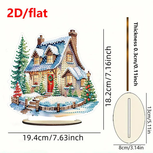 Diamond Painting Tafel ornament kerst set met unieke acryl steentjes - GH042