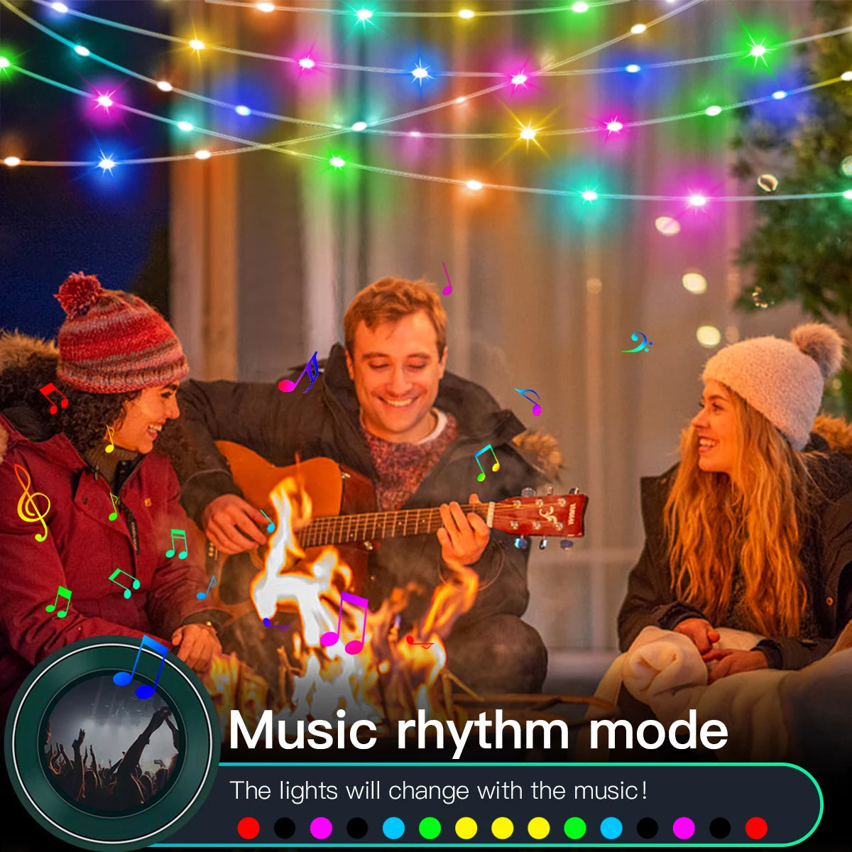 Slimme Kerstverlichting met Bluetooth – USB LED Sfeerverlichting RGBIC, IP65 Waterdicht, App Bediening (2M-20M)