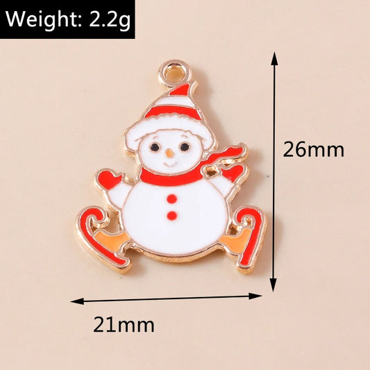Kersthanger voor ketting of armband sneeuwpop emaille bedels 20 stuks